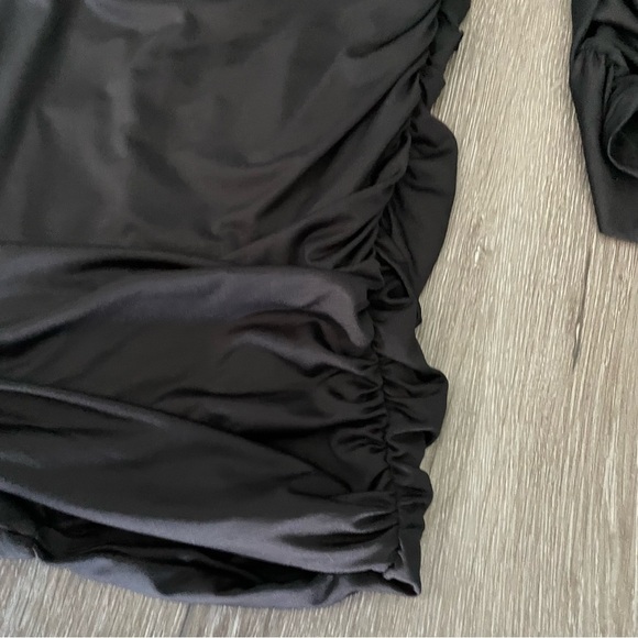 Amazon Lace Up Backless Ruched Bodycon Dress Dresses 
Black Size Medium - Picture 8 of 11